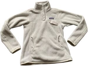Patagonia Re-Tool Snap-T Pullover POLARTEC white Fleece Jacket Women XS